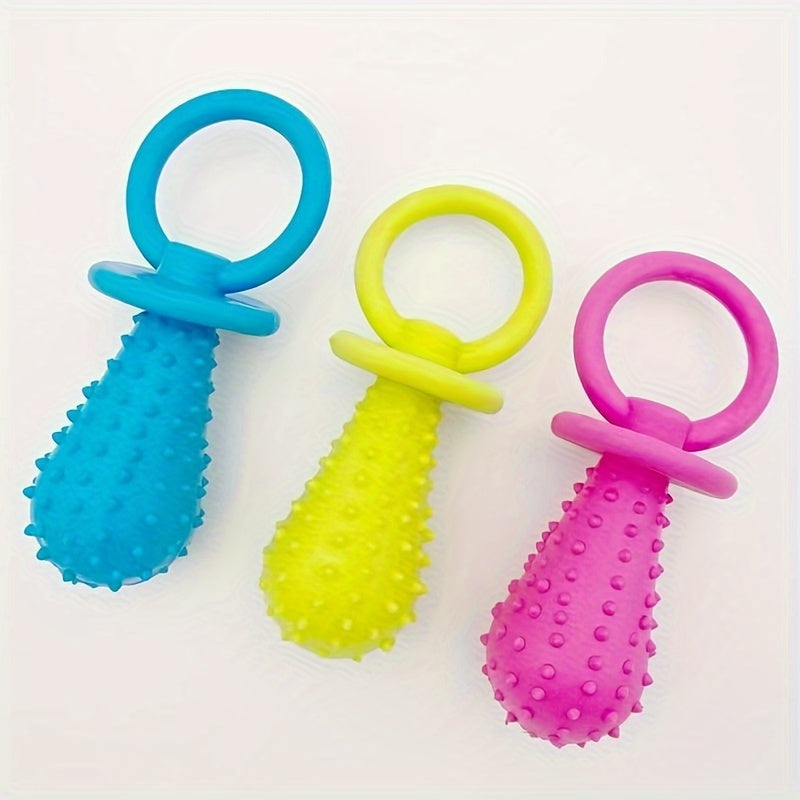 小型犬专用热塑性橡胶啃咬玩具3件套 - 带有发声器的纹理磨牙和牙齿健康玩具套装，适合20磅以下的幼犬 - 专为茶杯、泰迪和波美拉犬品种设计