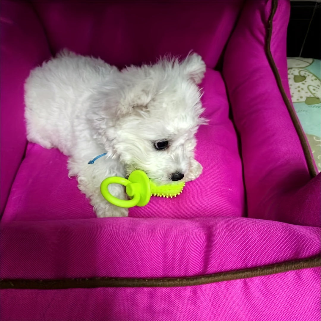 小型犬专用热塑性橡胶啃咬玩具3件套 - 带有发声器的纹理磨牙和牙齿健康玩具套装，适合20磅以下的幼犬 - 专为茶杯、泰迪和波美拉犬品种设计