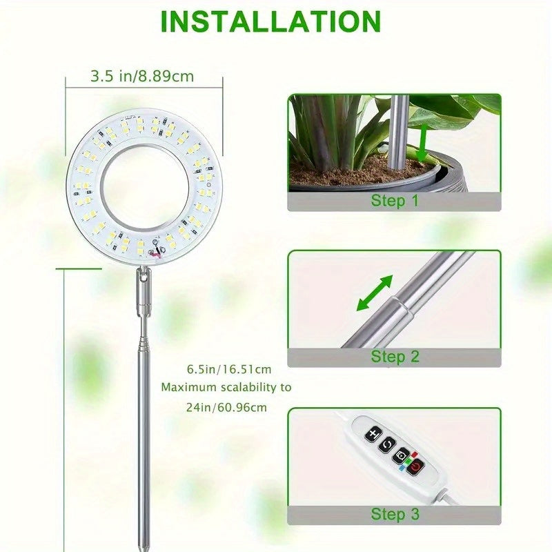 1/2/3/4-Pack Full Spectrum LED Plant Grow Light, 4 Dimmable Brightness Levels, Timing & Height Adjustable, USB Powered, Healthy Grow Lighting for Indoor Plants, Perfect Christmas Gift