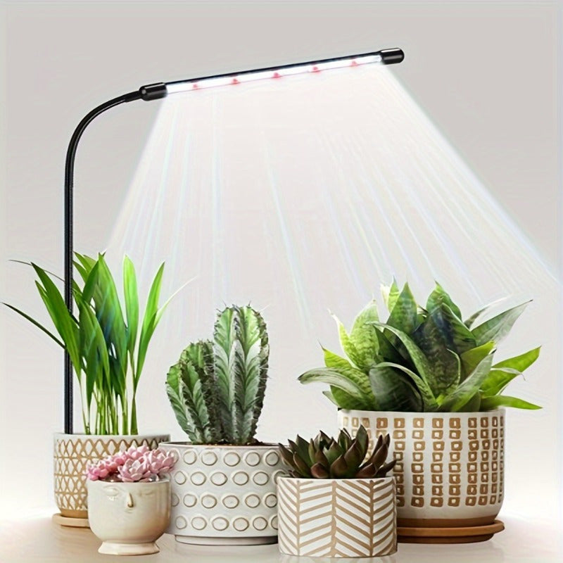 USB Powered 6000K Full Spectrum Indoor Plant Grow Light - For Seeds, Succulents & Small Pots, Auto Timer & Dimmable Indoor Plant Growing Lamp