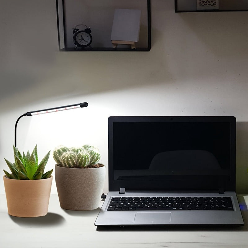 USB Powered 6000K Full Spectrum Indoor Plant Grow Light - For Seeds, Succulents & Small Pots, Auto Timer & Dimmable Indoor Plant Growing Lamp