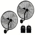 COSTWAY 20 Inch Heavy-Duty Metal Wall Mount Fan, 3 Speed Settings, 85° Oscillation & 30° Adjustable Tilt Head, ETL Listed Black Wall Fan for Home Industrial Commercial Use