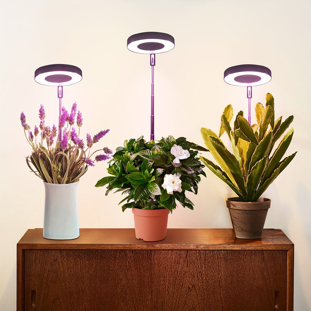 1PC LED Plant Grow Light, USB Powered Full Spectrum Sunlike Potted Plant Grow Lamp, 4-Level Dimmable Timer, Plant Supplement Grow Light with 1 Timer