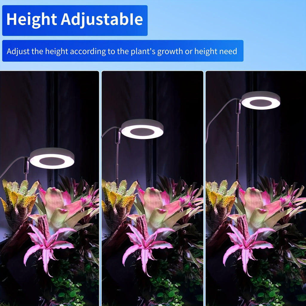 1PC LED Plant Grow Light, USB Powered Full Spectrum Sunlike Potted Plant Grow Lamp, 4-Level Dimmable Timer, Plant Supplement Grow Light with 1 Timer