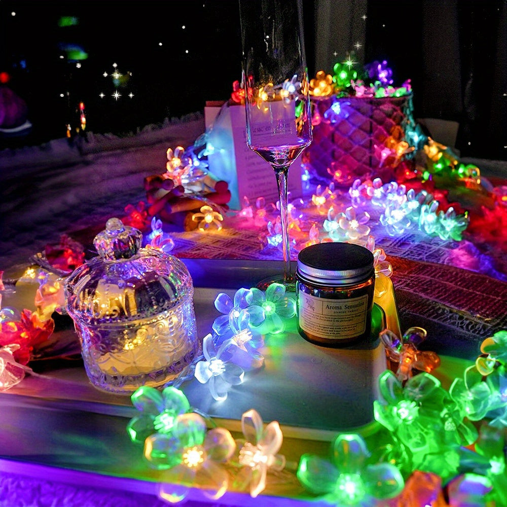 LED 櫻花串燈，適用於家居裝飾、婚禮、節日、聖誕節、派對裝飾、翻新露營燈新年聖誕裝飾燈感恩節【不含電池】