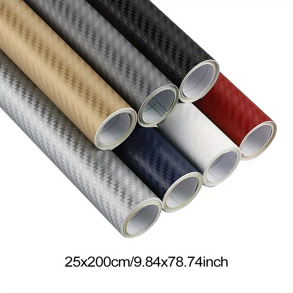 Karlor 9.84英寸 x 78.74英寸 3D碳纤维乙烯基膜汽车摩托车贴纸防水装饰性粘合保护膜汽车配件