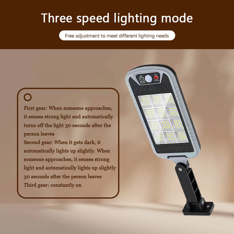 504 LED Solar Street Light with PIR Motion Sensor, Suitable for Home and Commercial Use, Dusk to Dawn, Solar Floodlight, LED Outdoor Area Lighting, Wall Mounted, Dusk to Dawn, Easy to Install