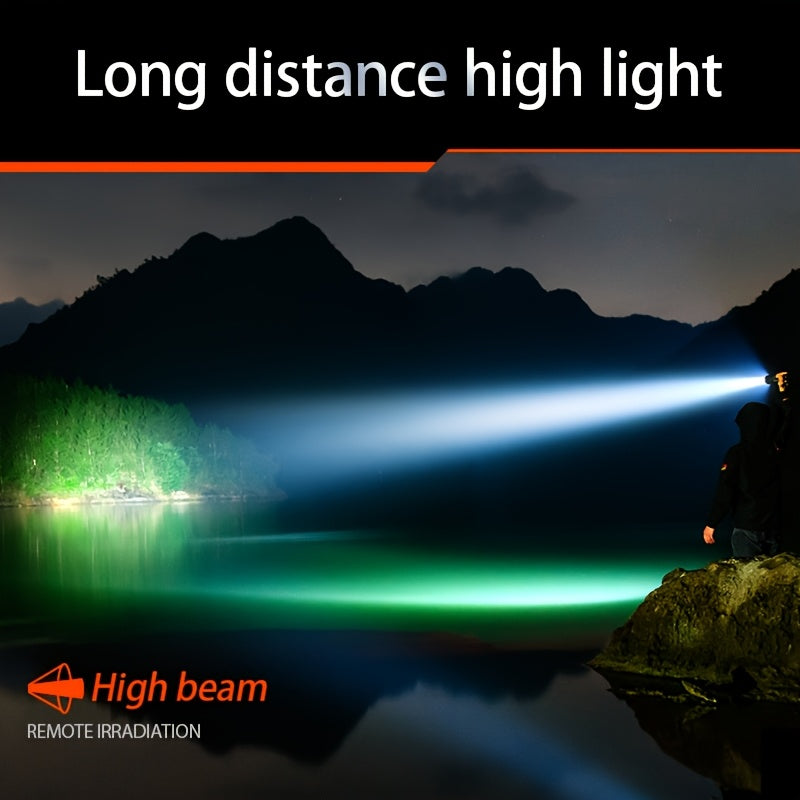 Philips Adjustable Focus Rechargeable Flashlight: Portable & Multifunctional with Telescopic Design. Equipped with a large-capacity lithium battery, rechargeable, long-distance lighting