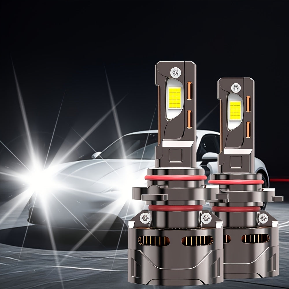 2-Pack H1 H4, 9003, HB2, H7, H18, H8, H9, H11, H16, 9005, HB3, 9006, HB4, 9012, HIR2 LED Bulbs, for Cars, 400% Brightness Increase, 360W High Power Bulbs, 58630 LM - B0031, No Battery Included