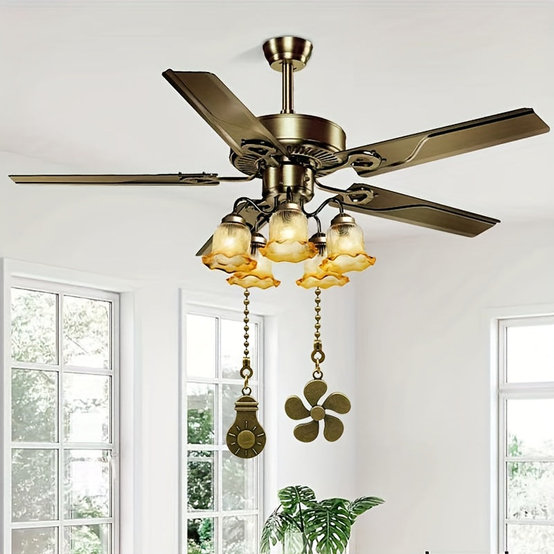 4Pcs Cross-border Hot Sale 5-Blade Lamp Accessories, Amazon Direct Supply, Ceiling Fan Extender, Fan Switch Pull Handle, Pull Rope Pendant, Electric Fan Bead Chain Switch Pull Handle, No Power Required, No Battery Needed, No Wireless Needed