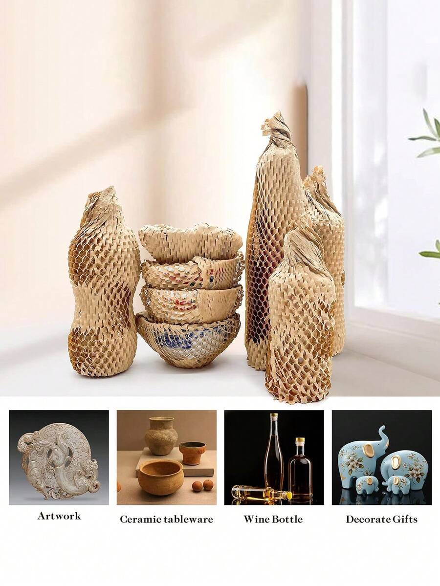 20M/10M/5M/Roll Honeycomb Packing Paper, Cushioning Wrap Bubble Packing Wrap Protective Roll, Alternative To Bubble Wrap For Gift Wrapping Decoration, Moving/Shipping/Packing Roll, & Fully Recylable