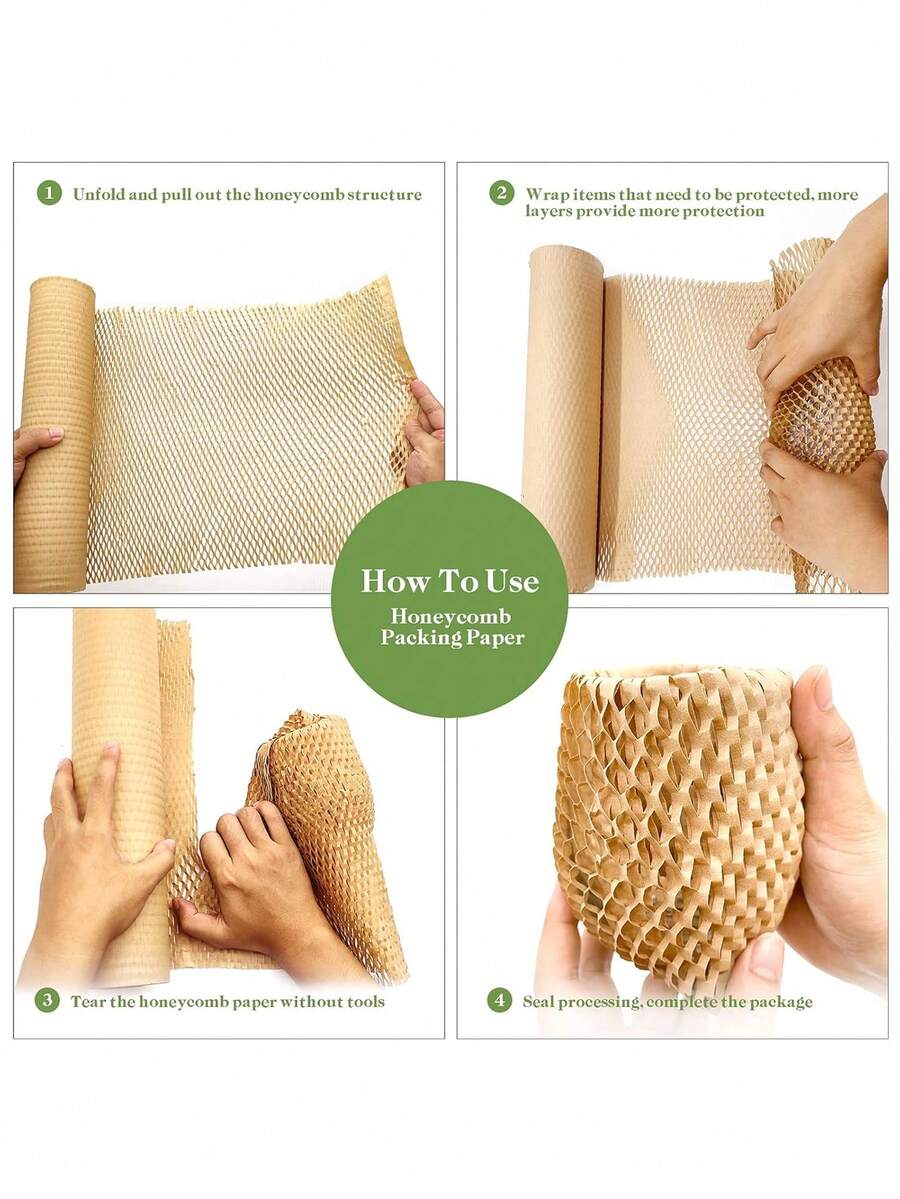 20M/10M/5M/Roll Honeycomb Packing Paper, Cushioning Wrap Bubble Packing Wrap Protective Roll, Alternative To Bubble Wrap For Gift Wrapping Decoration, Moving/Shipping/Packing Roll, & Fully Recylable