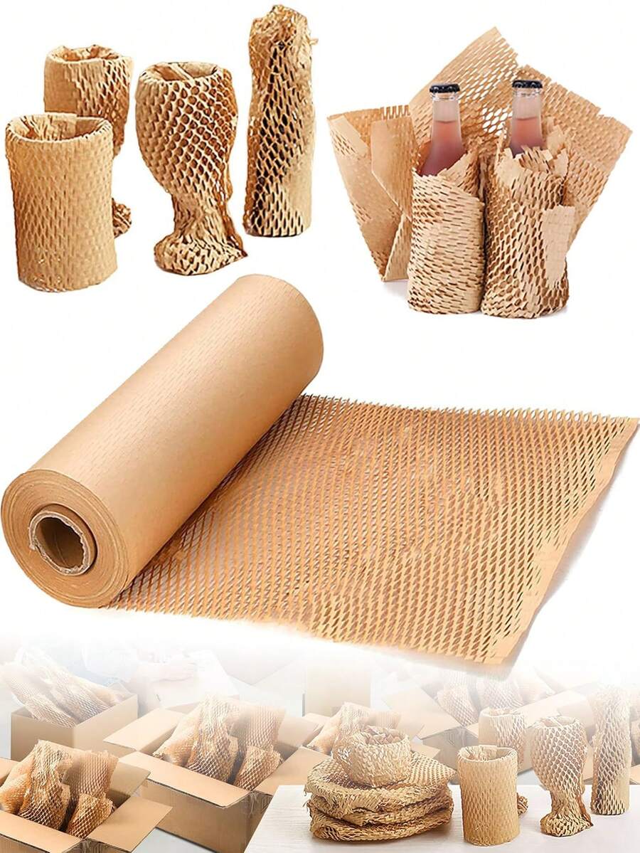 20M/10M/5M/Roll Honeycomb Packing Paper, Cushioning Wrap Bubble Packing Wrap Protective Roll, Alternative To Bubble Wrap For Gift Wrapping Decoration, Moving/Shipping/Packing Roll, & Fully Recylable