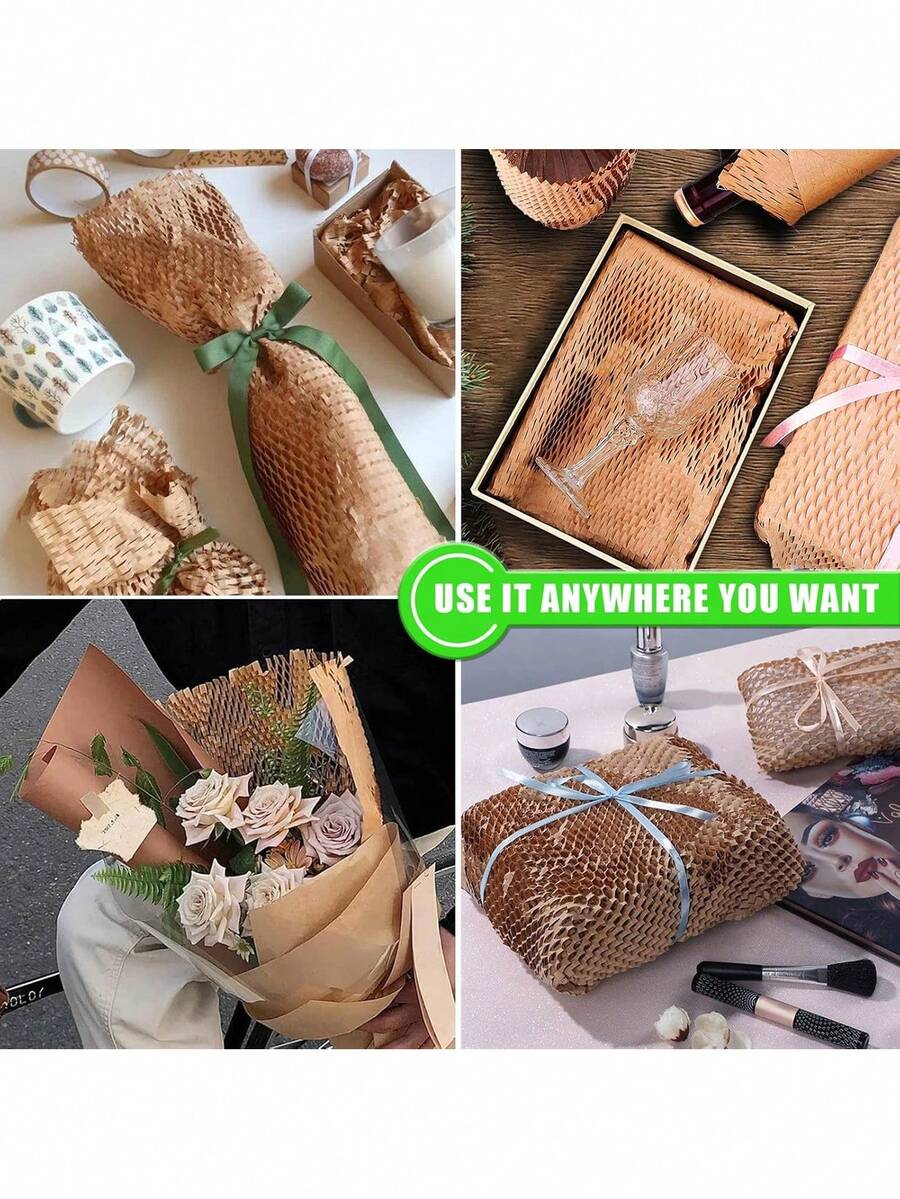 20M/10M/5M/Roll Honeycomb Packing Paper, Cushioning Wrap Bubble Packing Wrap Protective Roll, Alternative To Bubble Wrap For Gift Wrapping Decoration, Moving/Shipping/Packing Roll, & Fully Recylable