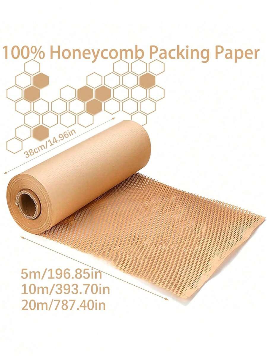 20M/10M/5M/Roll Honeycomb Packing Paper, Cushioning Wrap Bubble Packing Wrap Protective Roll, Alternative To Bubble Wrap For Gift Wrapping Decoration, Moving/Shipping/Packing Roll, & Fully Recylable