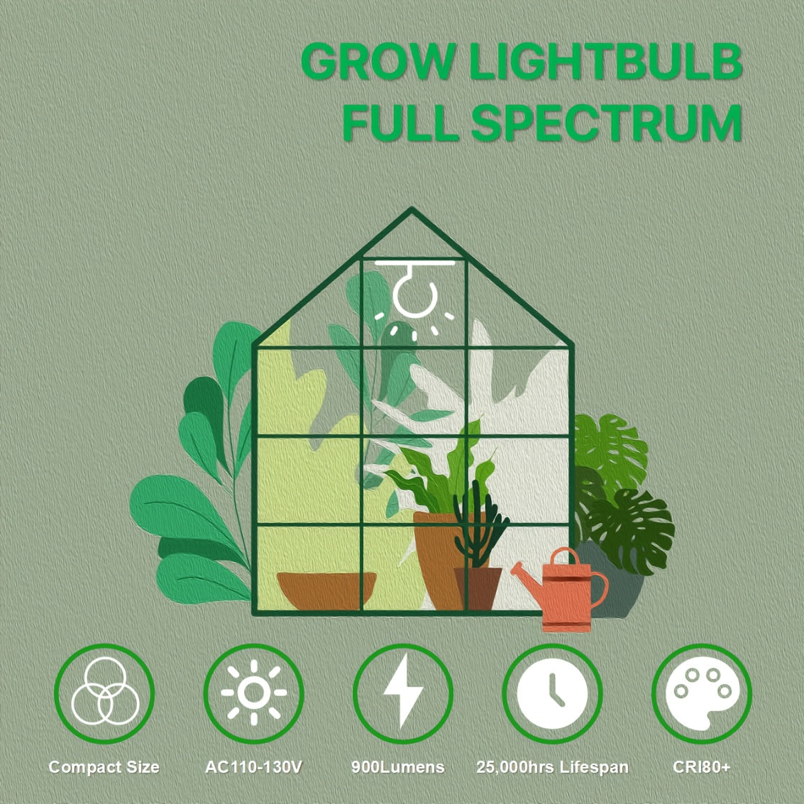 2/4 Pcs Full Spectrum LED Plant Grow Light with E26 Compatible Socket Plug, 6500K Cool White, High Efficiency Indoor Outdoor Use for Seedlings Herbs Succulents Flowering Plants Plug and Play
