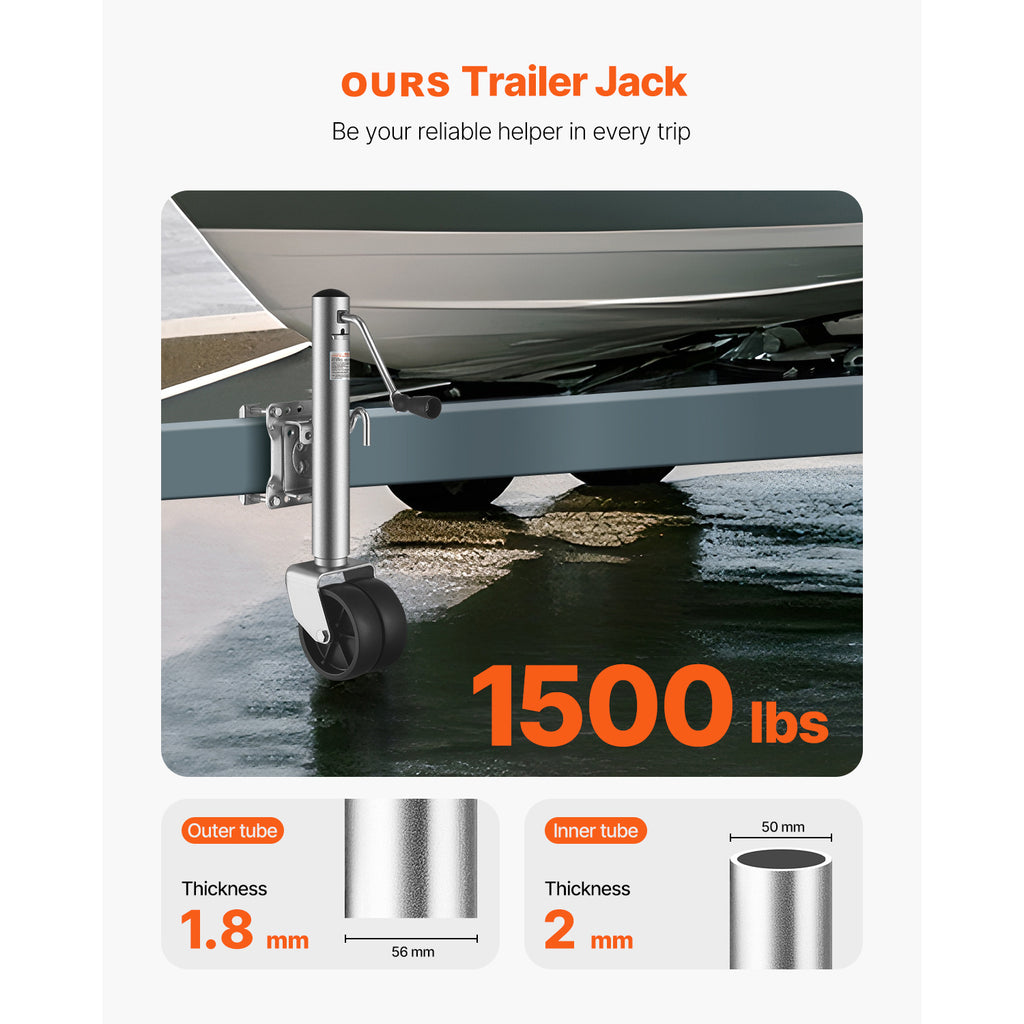 VEVOR Boat Trailer Crane Marine Heavy Duty Swivel Mount Tongue Crane 1000-2000 Lbs Load Capacity