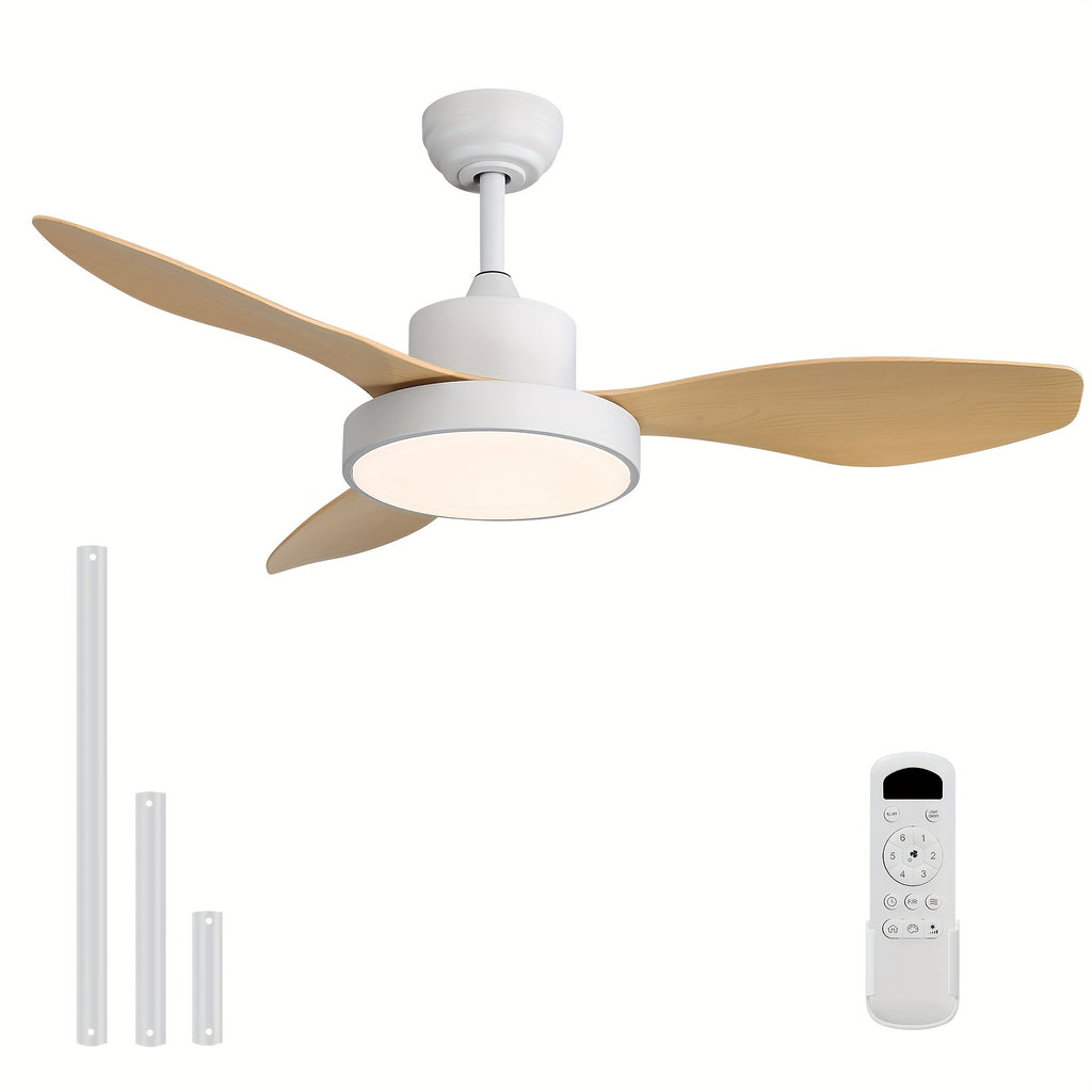 Sofucor 1pc 新品 47 英寸吊扇，带灯和遥控器 3 ABS叶片 低调吊扇，适用于卧室客厅室内室外农舍露台，静音直流电机，3 种颜色可选