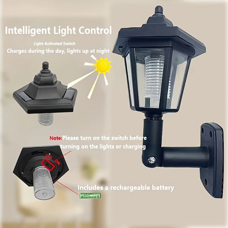 1/2 Pack Solar Outdoor Small Hexagon Palace Light, Outdoor Landscape Garden Decorative Light, Solar Light Outdoor LED Solar Wall Light, Vintage Light, Waterproof Outdoor Solar Street Light, Eco-Friendly Energy Saving, Perfect for Lawn