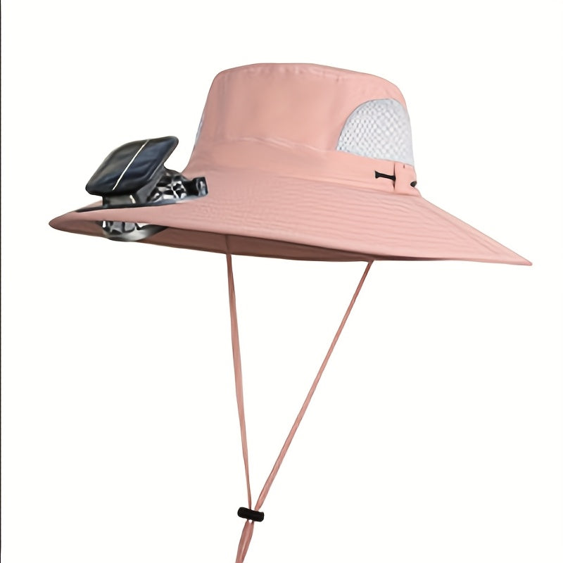 Outdoor Solar Fan Hat, 3-Speed Adjustable High Wind Breathable Design, Unisex Travel Mountaineering Bucket Hat, Essential Summer Outdoor Cooling Hat