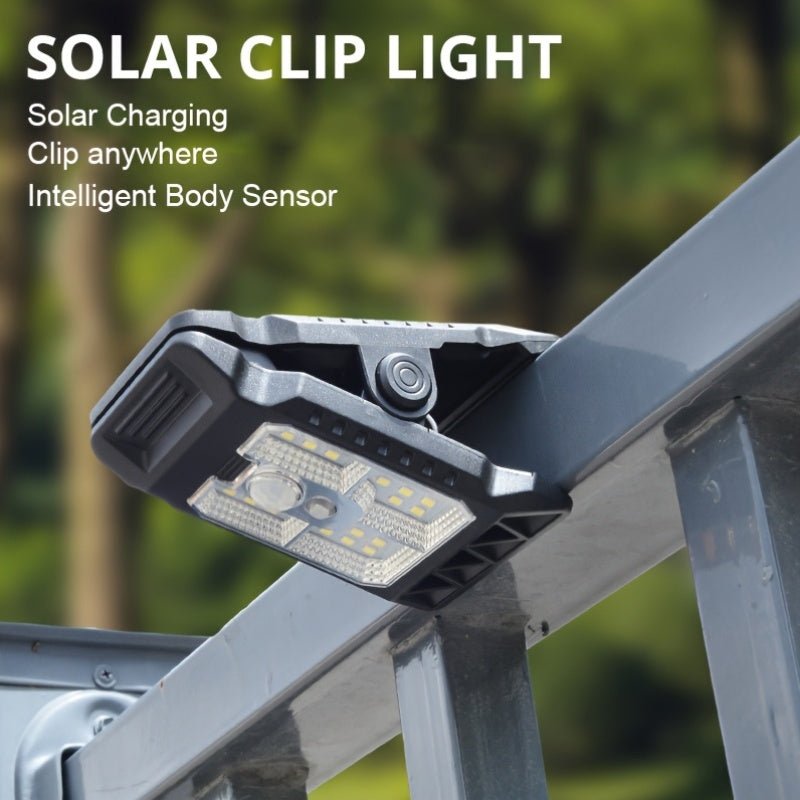 1 Outdoor Solar Light with Motion Sensor, These Portable Clip-On LED Garden Lights are Suitable for Various Purposes such as Maintenance, Camping, Fishing and Street Lighting, Available in Three Different Styles