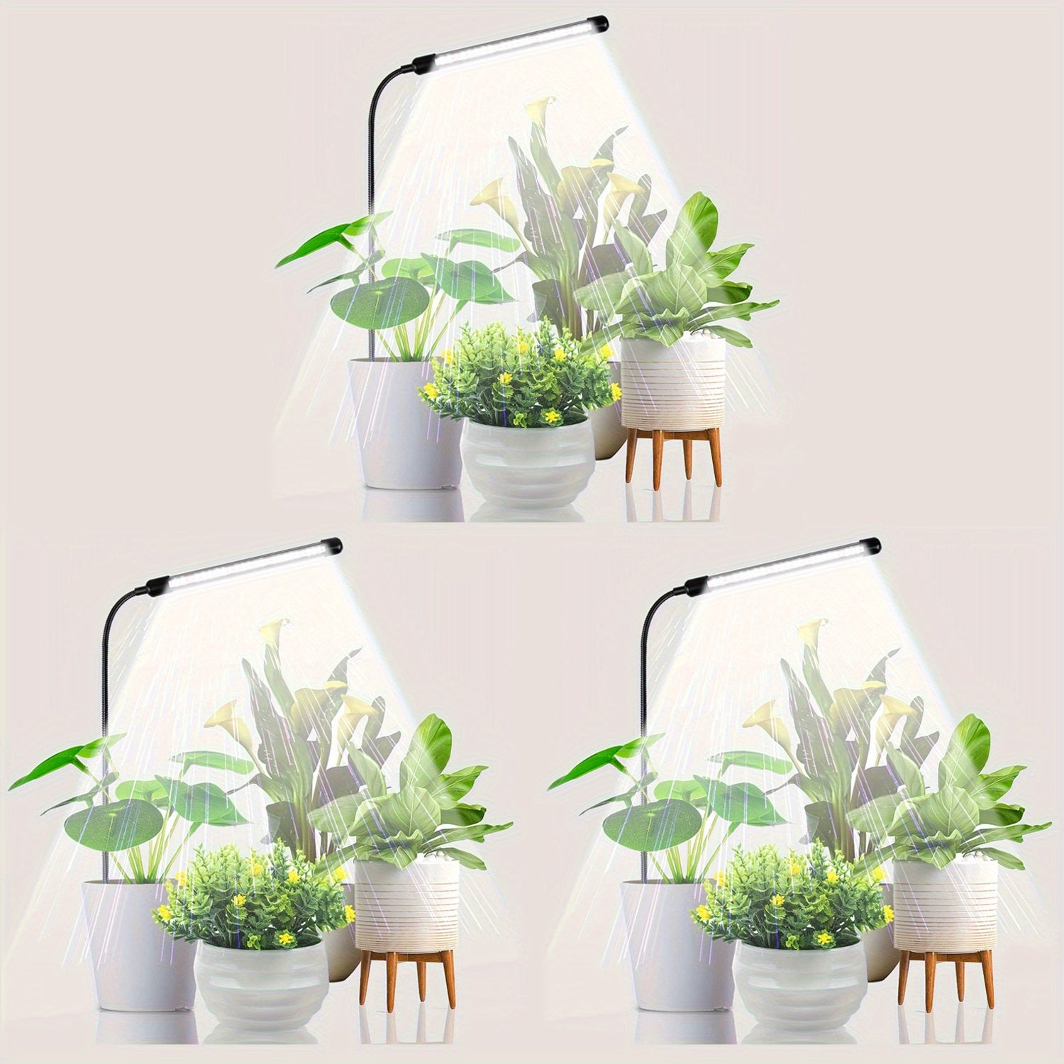 USB Powered Full Spectrum LED Plant Grow Light, Ground Plug Single Tube Plant Light, Gooseneck Dimmable Indoor Potted Plant Lamp, Built-in Automatic Timing Function, Indoor Sun Simulation Grow Light