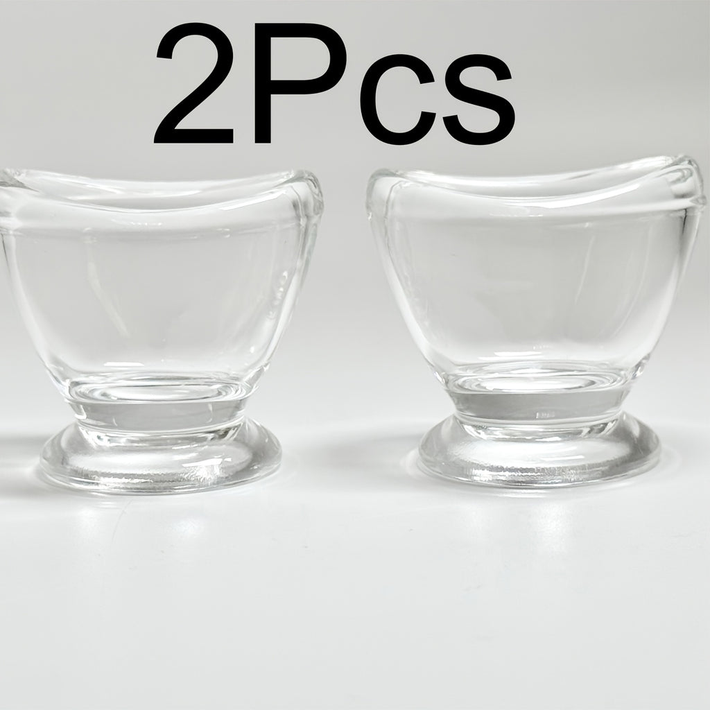 一組2個透明玻璃沖洗眼杯，方便沖洗眼睛，便攜式沖洗眼套組，適用於眼部沖洗、沖洗眼站