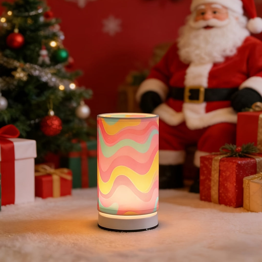 1pc modern creative geometric straight tube table lamp, soft lighting non-damaging to eyes, USB powered, white metal base, home decorative lamp, suitable for decorating desks, rooms, bedrooms