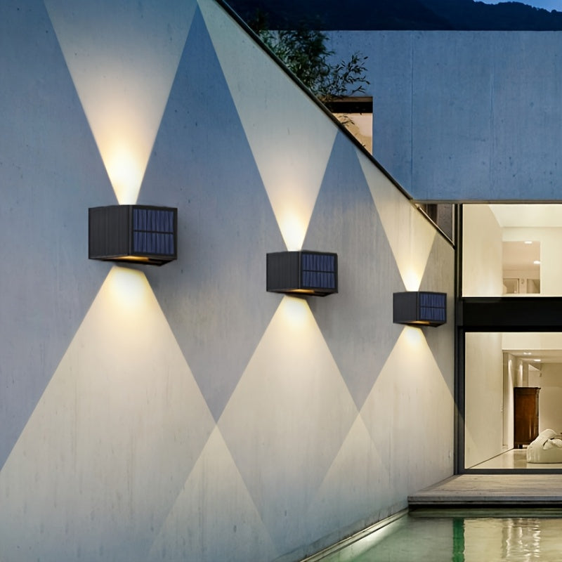 Solar Outdoor Wall Light, Automatically Turns On at Dusk, Wide Angle Outdoor Lighting, Suitable for Garden, Patio, Driveway, Walkway – Modern Solar Wall Light