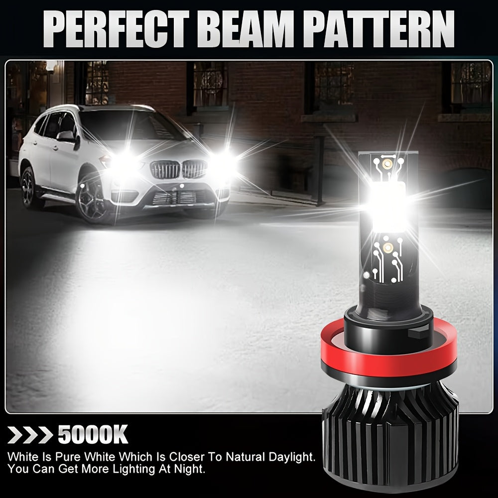 2PCS Car LED Headlights, High/Low Beam Integrated, 500m Illumination Range, H1, H4, H7, H11, CSP Chip, CANbus Compatible, Error-Free, HB3/9005, HB4/9006, HIR2/9012-G05, 12V/24V, 400% Brightness Increase, No External Battery Needed