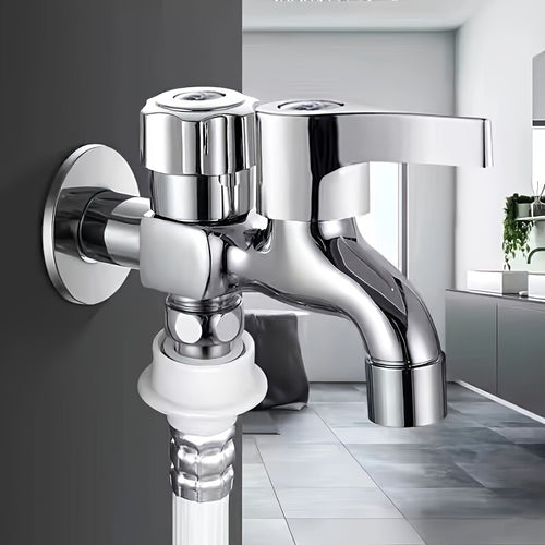 1pc 304 Stainless Steel Single-Outlet Faucet - Multi-Function Washing Machine Tap, for Connecting Washing Machine, Bathroom Extension, Bathroom Hardware