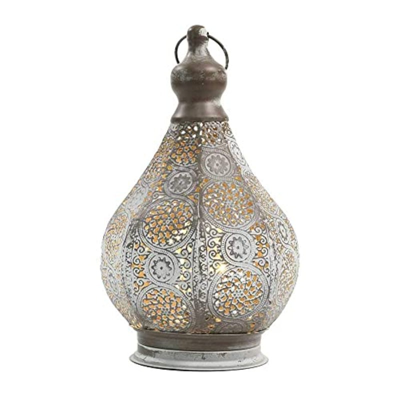 Moroccan style vintage lantern metal table lamp, battery powered, 11.5-inch high wireless table lamp, with Edison bulb, suitable for living room, bedroom, wedding party, garden, lounge, outdoor and indoor