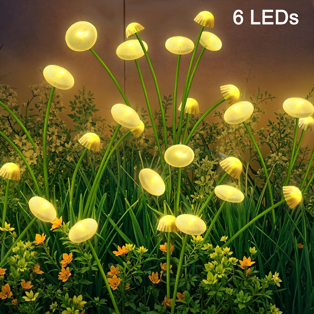 Solar Jellyfish Mushroom Light, 6/8/10 LEDs, 2 Flicker Modes, Courtyard Lawn Light Decoration | Outdoor Solar Garden Light, Perfect for Courtyard, Street, Party Tree Decoration, 11 Festival Decorations