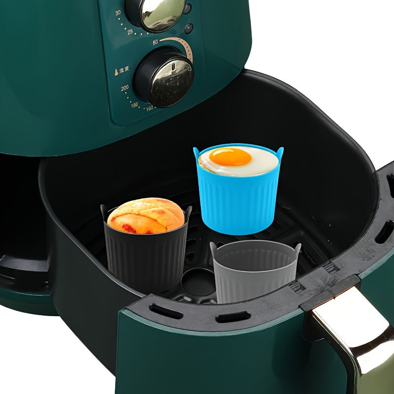 Air Fryer & Steamer Non-stick Baking Molds, Easy Release for Egg & Cupcake, Reusable & Dishwasher Safe, Ideal for Muffins, Puddings and Healthy Meals/