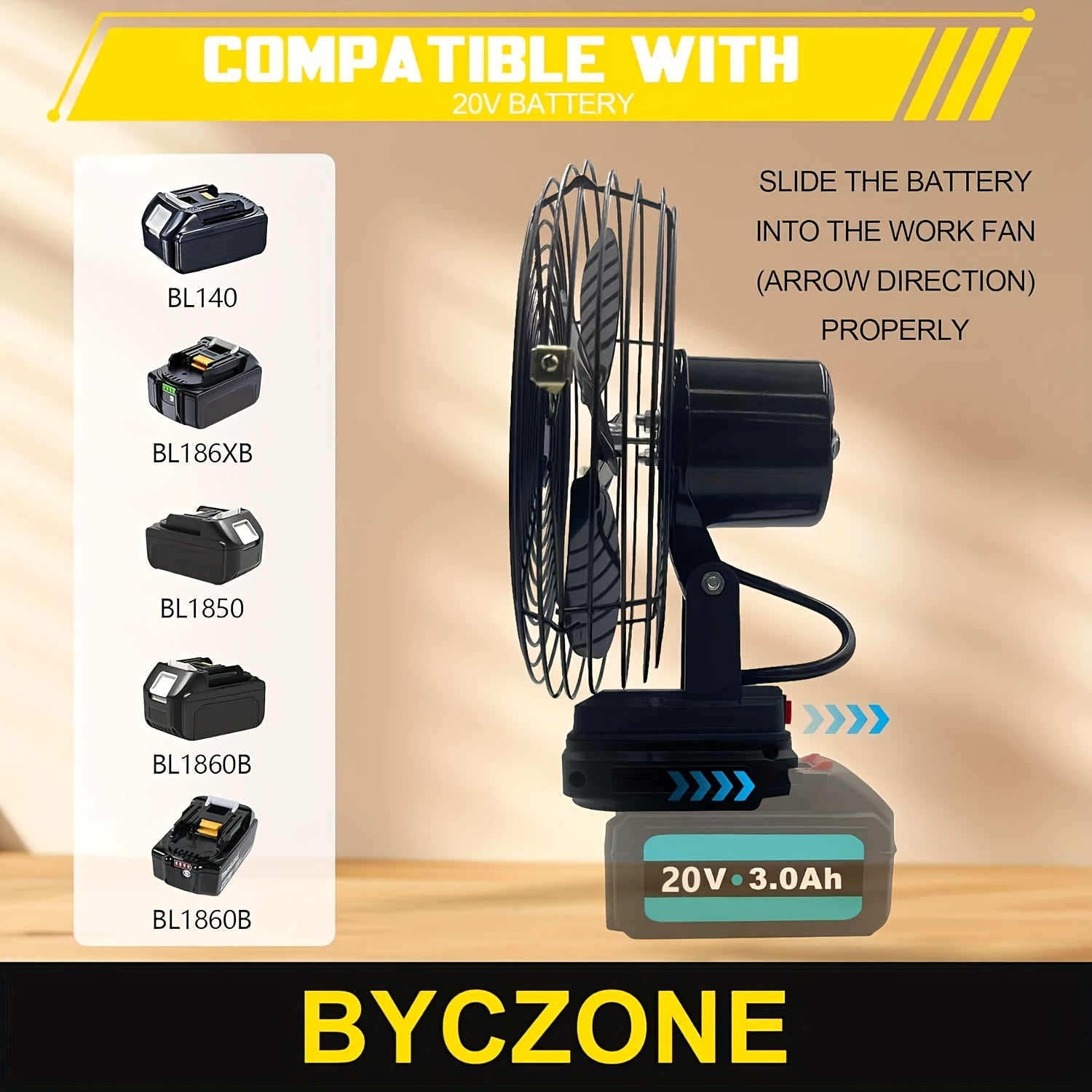 Portable RV Fan, Cordless Fan with Low Voltage Protection, Dual USB Ports (No Battery), Ideal for RV Kitchen Use