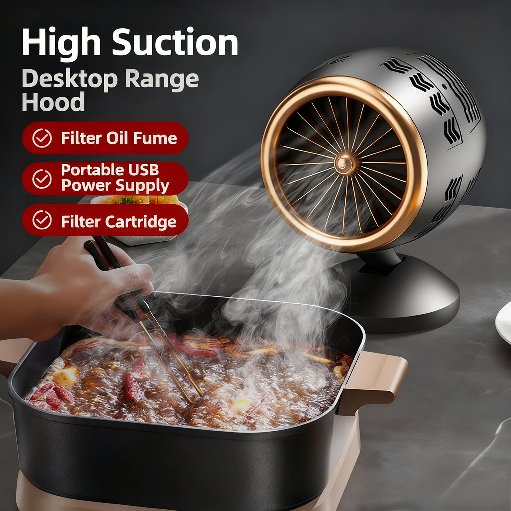 Portable Home BBQ & Hot Pot Range Hood – Small Movable Mini Extractor Fan, New Tabletop Kitchen Hood