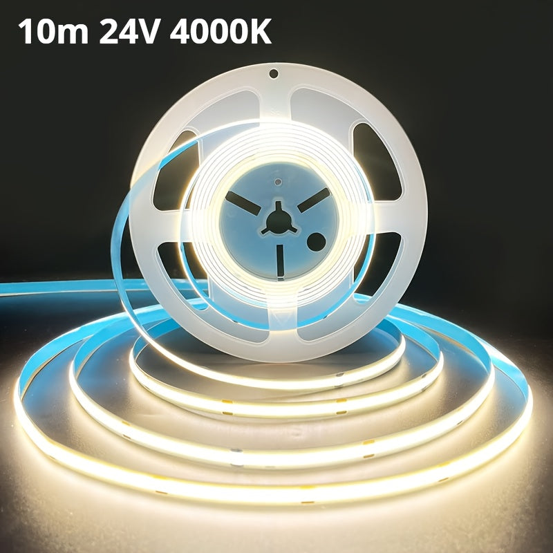 COB LED灯条- 320LED /m， 8mm宽，12V 暖白色，灵活耐用，适用于室内/室外使用，适合家庭，厨房，卧室和舞台照明，室内照明|现代照明|灵活照明，家用LED灯
