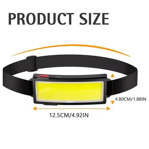 1PC COB Headlamp, USB Rechargeable Reading Flashlight, 3 Lighting Modes, Bright Portable Bedside Study Flood Light for Home Office Use
