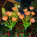 2pcs Solar 3-Head Lycoris Spider Lily Light, Red & Green Spring Courtyard Garden Lawn Pathway Decorative Light, Beautiful Gift for Mom
