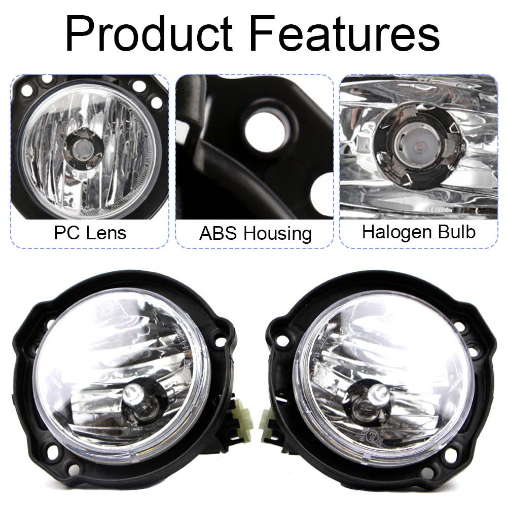 Pair of Left & Right Car Headlights for Toyota Avanza 2012-2015, Clear Headlight Fog Light Replacement, Auto Body Parts