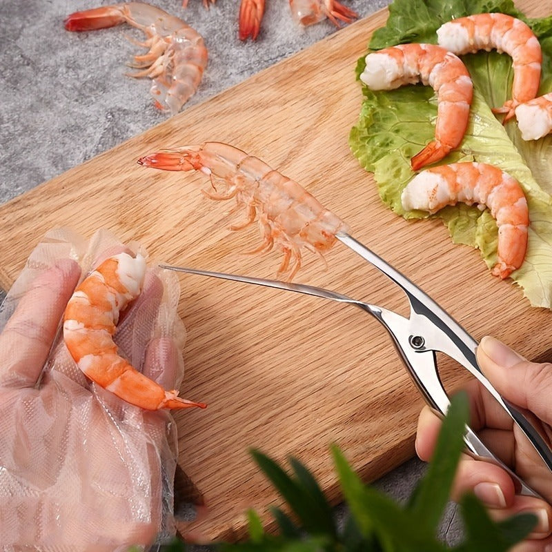 1 Piece Stainless Steel Fast Shrimp Peeler – Easily Remove Shells & Veins, Durable Metal Tool for Restaurant, Hotel & Home Cooking, Portable, Decorative, Bulk Cookware & Cutlery