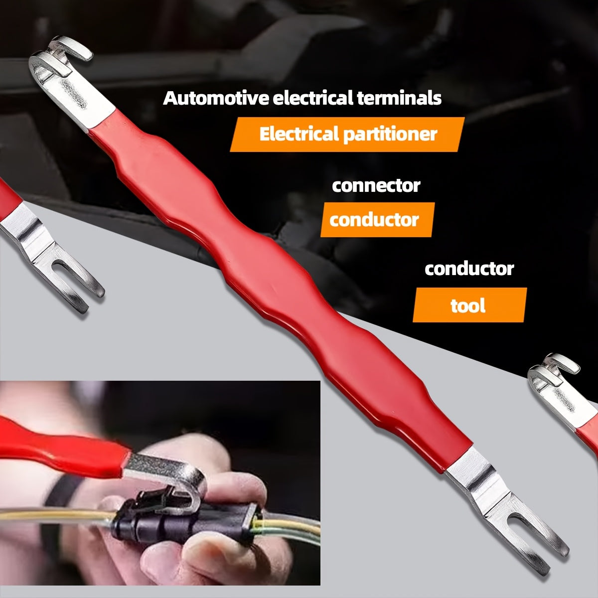 Electrical Connector Separator, Dual-Head Wiring Harness Clip & Connector Pry Bar, Wire Cutting & Hose Separation Multi-Function Pliers