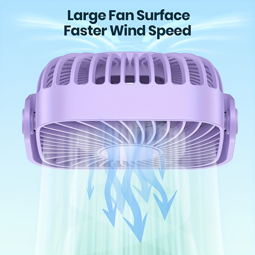 TOPK K52 Portable Mini USB Desktop Fan, High-Quality Brushless Motor, 4ft (1.2m) Cable, Ultra-Quiet & Strong Airflow, Stylish Personal Mini Desk Fan for Bedroom, Travel, Outdoor, Home, Office & Makeup