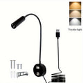 LED flexible gooseneck wall-mounted reading light, touch switch, 3 color options and dimmable illumination, suitable for desk or bedside, study light, workspace lighting, adjustable lamp, minimalist lamp, sturdy material
