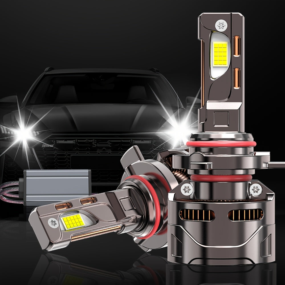 2-Pack, H4/9003/HB2 H7/H18 9005/HB3 9006/HB4 H11 H1 9012/HIR2 Headlight LED Car Headlights, Super Bright, Canbus External Driver, High Lumen Bulbs 58000LM, Lifespan Up to 60,000 Hours, Fast Cooling Fan, QY030, No Battery Included