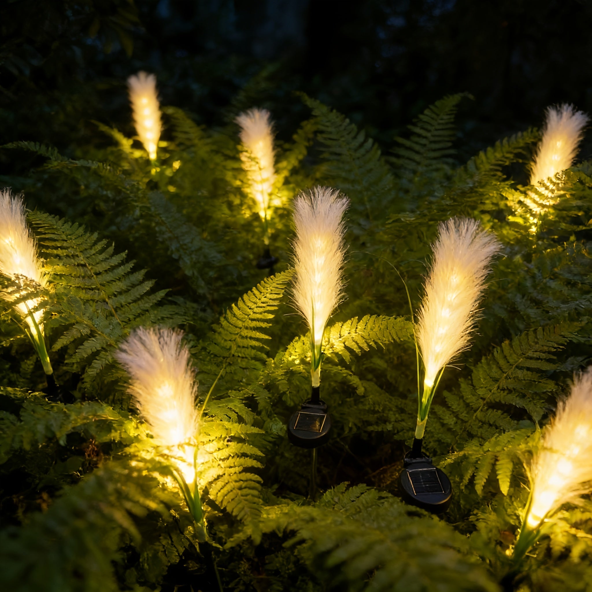 Summer Vibe Solar Reed Ground Light, Warm Light, Perfect for Courtyard Lawn Landscape Decoration, Outdoor Garden Lighting, Homestay Garden and Festival Decor