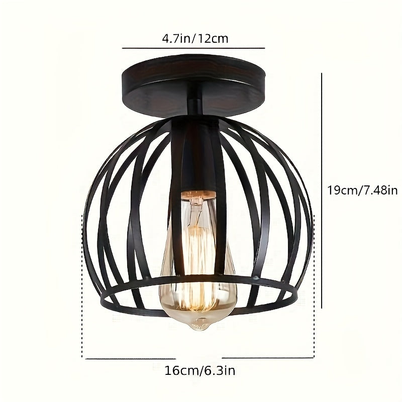 1 piece, vintage wrought iron pendant light, compatible with E27 base, industrial style pendant light suitable for hallway, dining room, bedroom, farmhouse style ceiling pendant light for kitchen island (bulb not included)