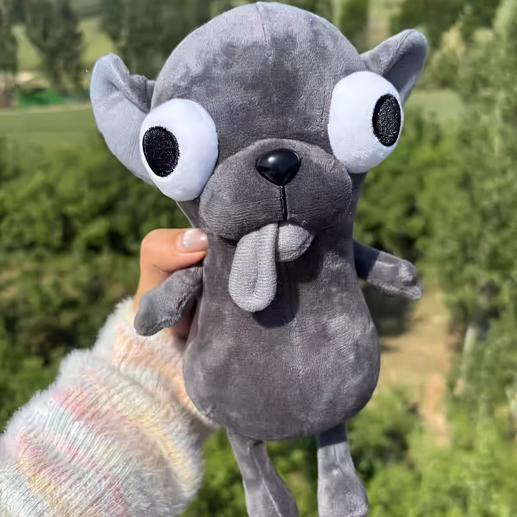 狗狗啃咬毛绒玩具 - Chihuahua设计，柔软蓬松，带大眼睛和蓬松的耳朵，适合所有品种的可爱狗狗，耐用的填充动物，送给爱狗人的礼物，狗狗毛绒玩具，舒适的宠物配件，俏皮的设计，高级毛绒材料，送给狗狗的圣诞礼物