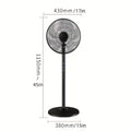 16 Inch Black 5-Blade Standing Fan with Remote Control, 8 Speed Levels Timing Function, Ideal for Bedroom Living Room Home Office Dormitory Indoor Use