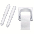 2-Piece White Adjustable Toilet Paper Holder Spring - Durable Plastic Replacement Roller, Easy Installation, Smooth Sliding & Rolling Replacement | Functional Decor | Spring Mechanism, Toilet Paper Roll Holder